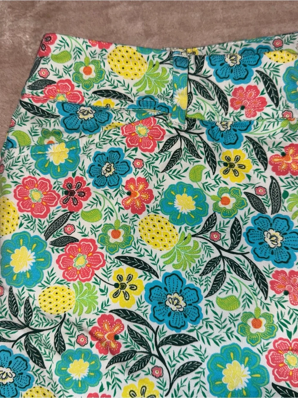 Talbots Multicolor Floral Cotton Bermuda Shorts